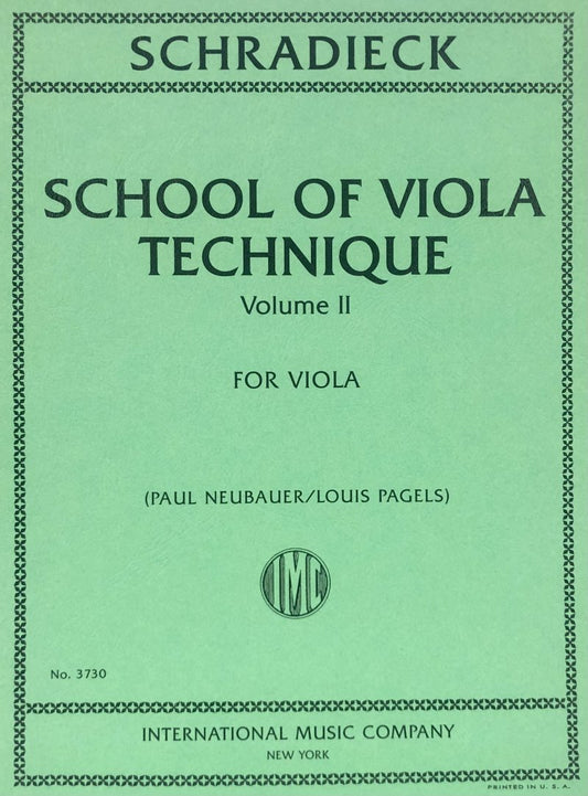 Schradieck: School of Viola Technique, Vol. 2 (International Music Company)