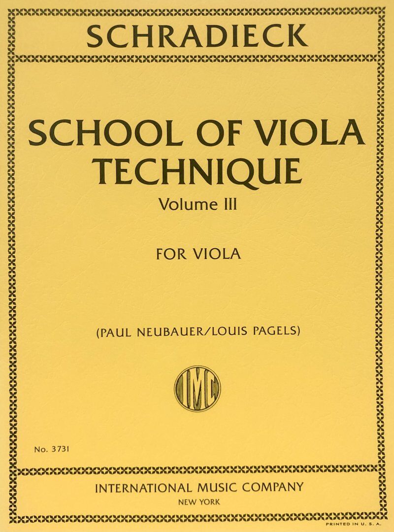 Schradieck - School of Viola Technique Vol 3 for Viola by Henry Schradieck