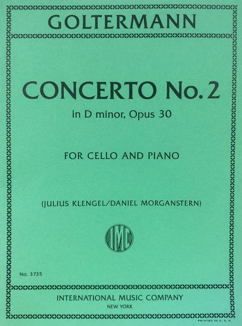 Goltermann: Concerto No. 2 in D Minor, Op. 30 — Cello & Piano (International Music Company)