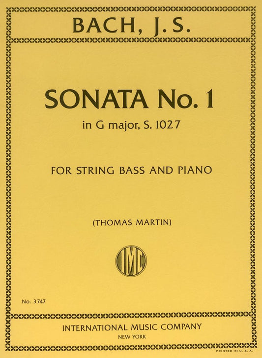 Bach: Sonata No. 1 in G Major, BWV 1027 — Double Bass & Piano (International Music Company)