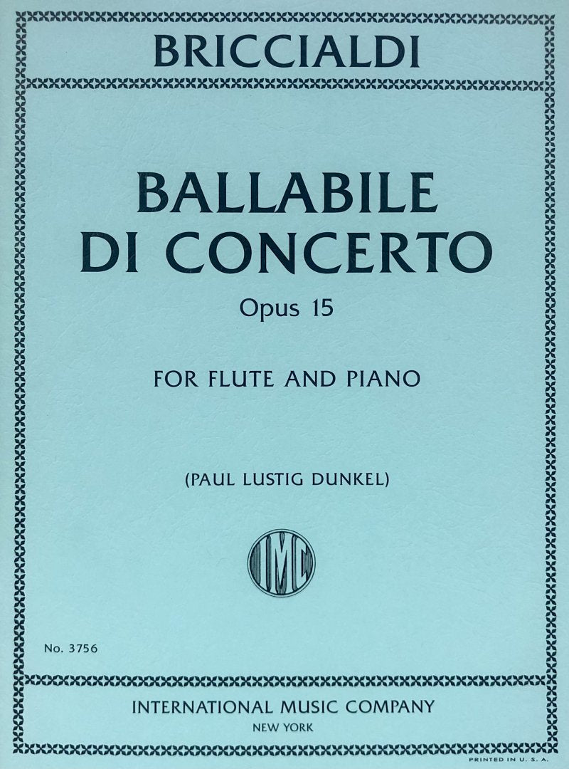 Briccialdi: Ballabile di Concerto, Op. 15 — Flute & Piano (International Music Company)