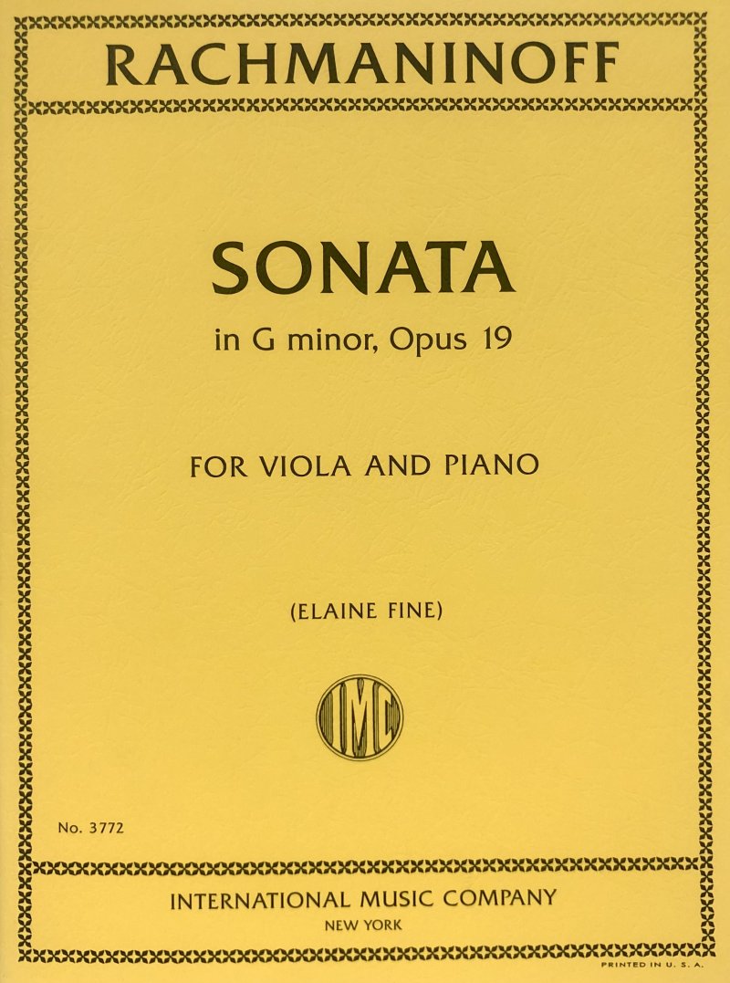 Rachmaninoff: Sonata in G Minor, Op. 19 — Viola & Piano (International Music Company)