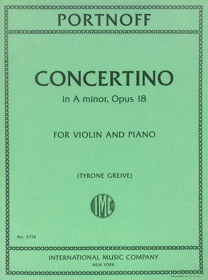 Portnoff: Concertino in A Minor, Op. 18 — Violin & Piano (International Music Company)
