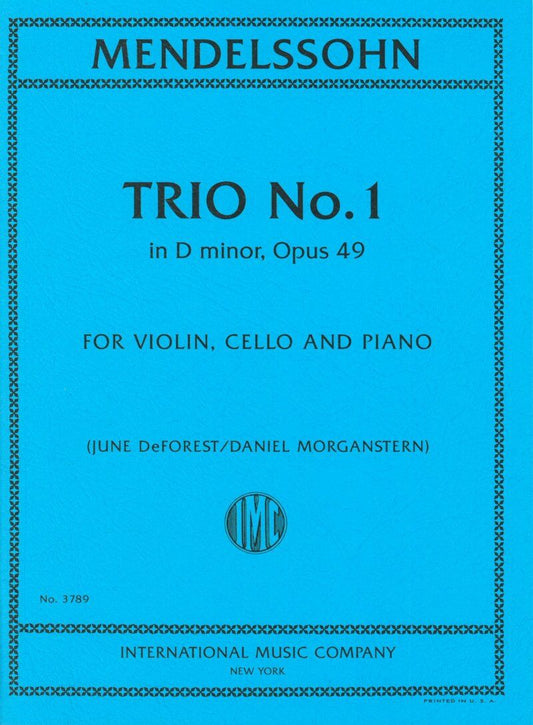 Mendelssohn - Trio No 1 in D Minor Op 49 for Piano Trio SC/Pts