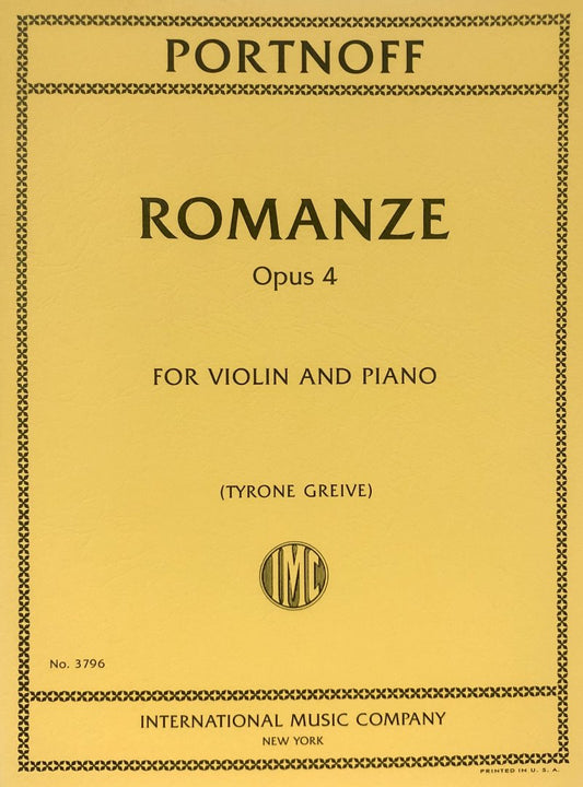 Portnoff: Romance, Op. 4 — Violin & Piano (International Music Company)