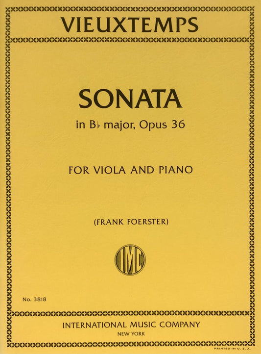 Vieuxtemps - Sonata in B Flat Major Op. 36 for Viola and Piano