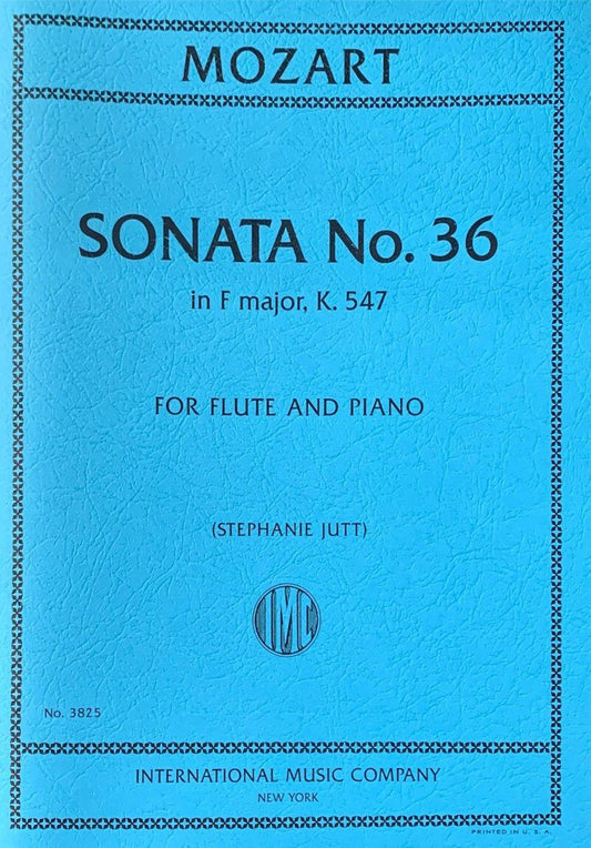 Mozart Sonata No. 36 in F Major K 547 for Flute and Piano, arranged by Stephanie Jutt