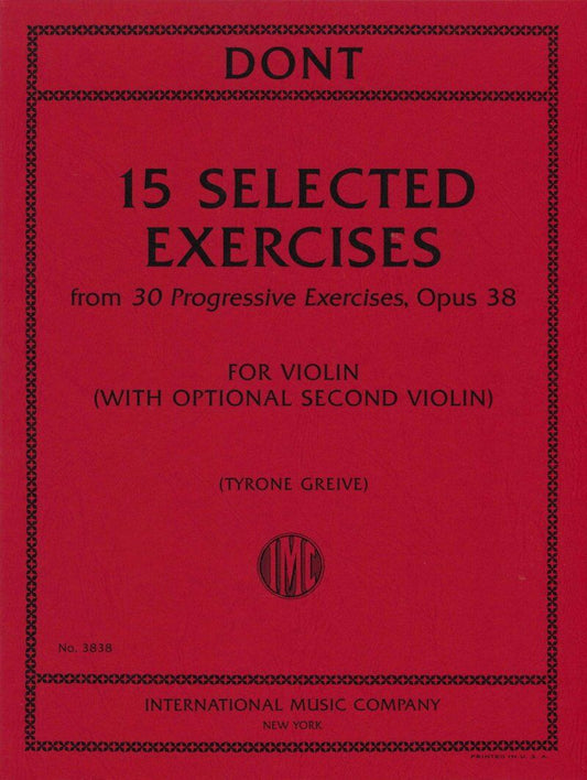 Dont - 15 Selected Exercises from Op. 38 for 2 Violins