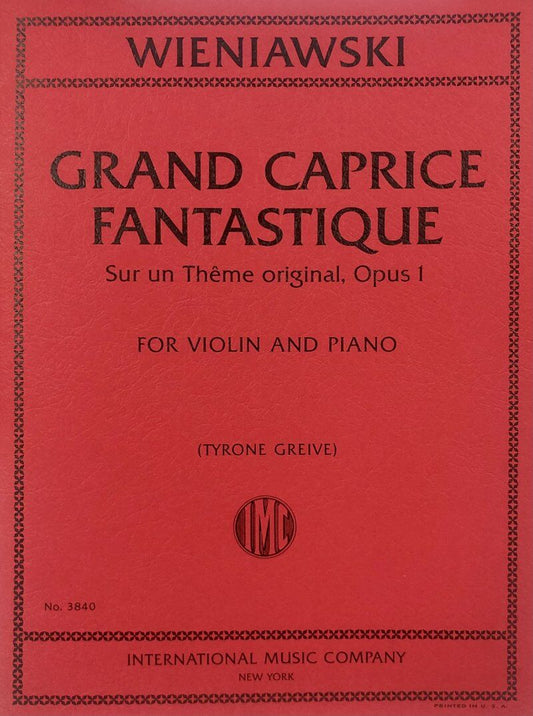 Wieniawski Grand Caprice Fantastique Op. 1 for Violin and Piano