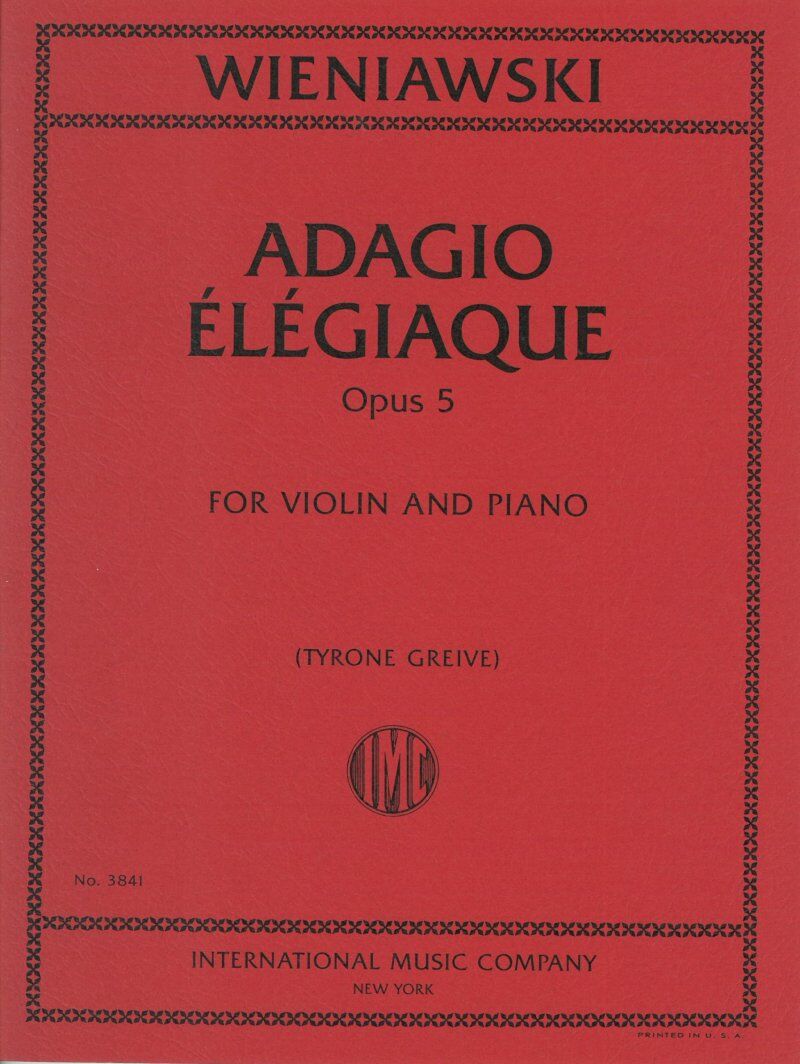 Wieniawski - Adagio Elegiaque Op. 5 for Violin/Piano Sheet Music