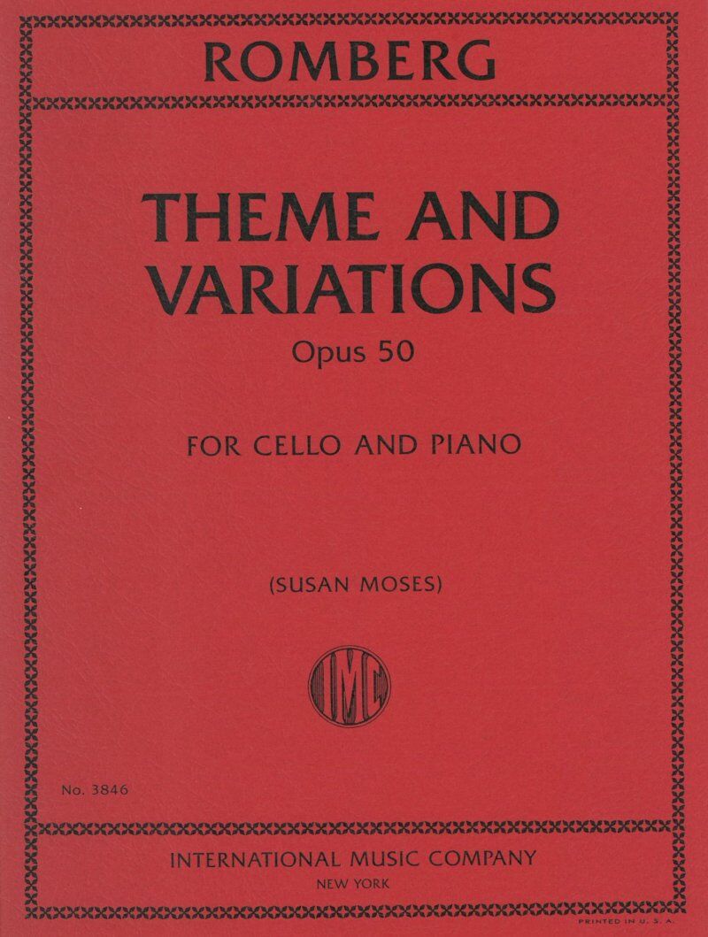Romberg Theme and Variations Op. 50 for Cello and Piano, International Music Company