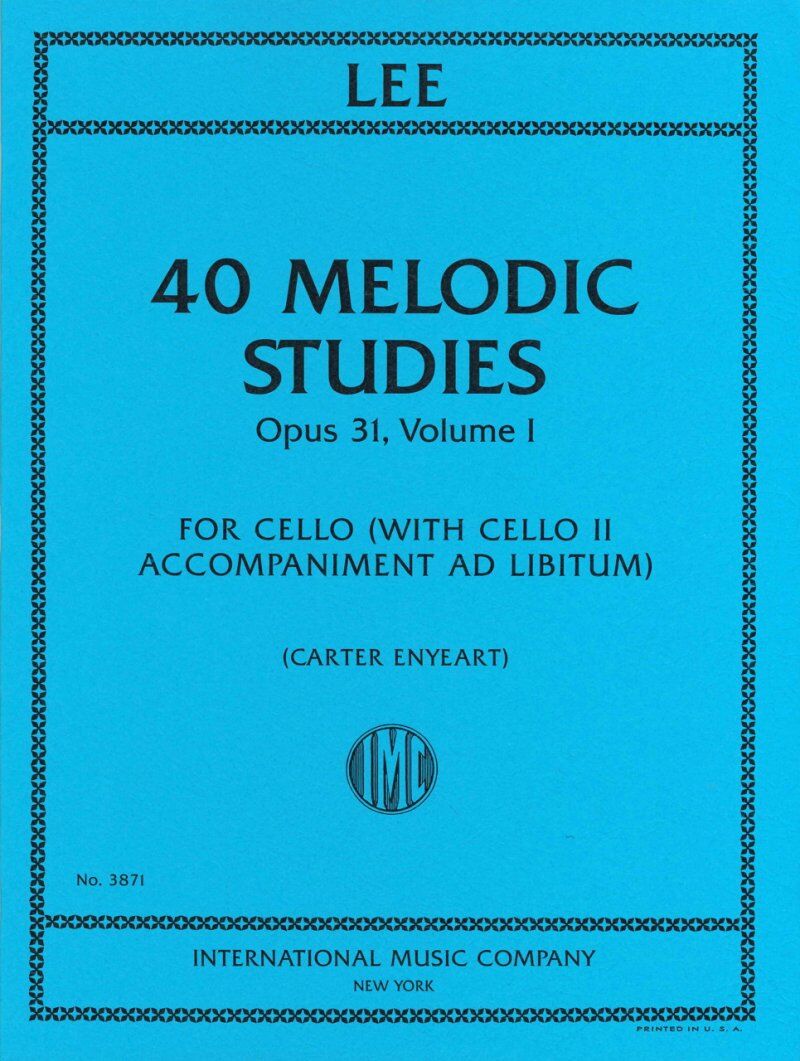 Lee 40 Melodic Studies Op. 31 Vol. 1 for Cello with Cello II Accompaniment