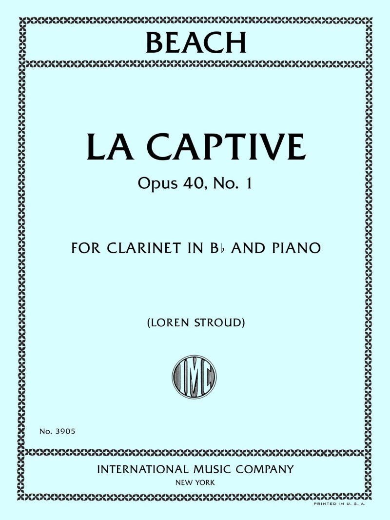 Beach - La Captive Op. 40 No. 1 for Clarinet and Piano