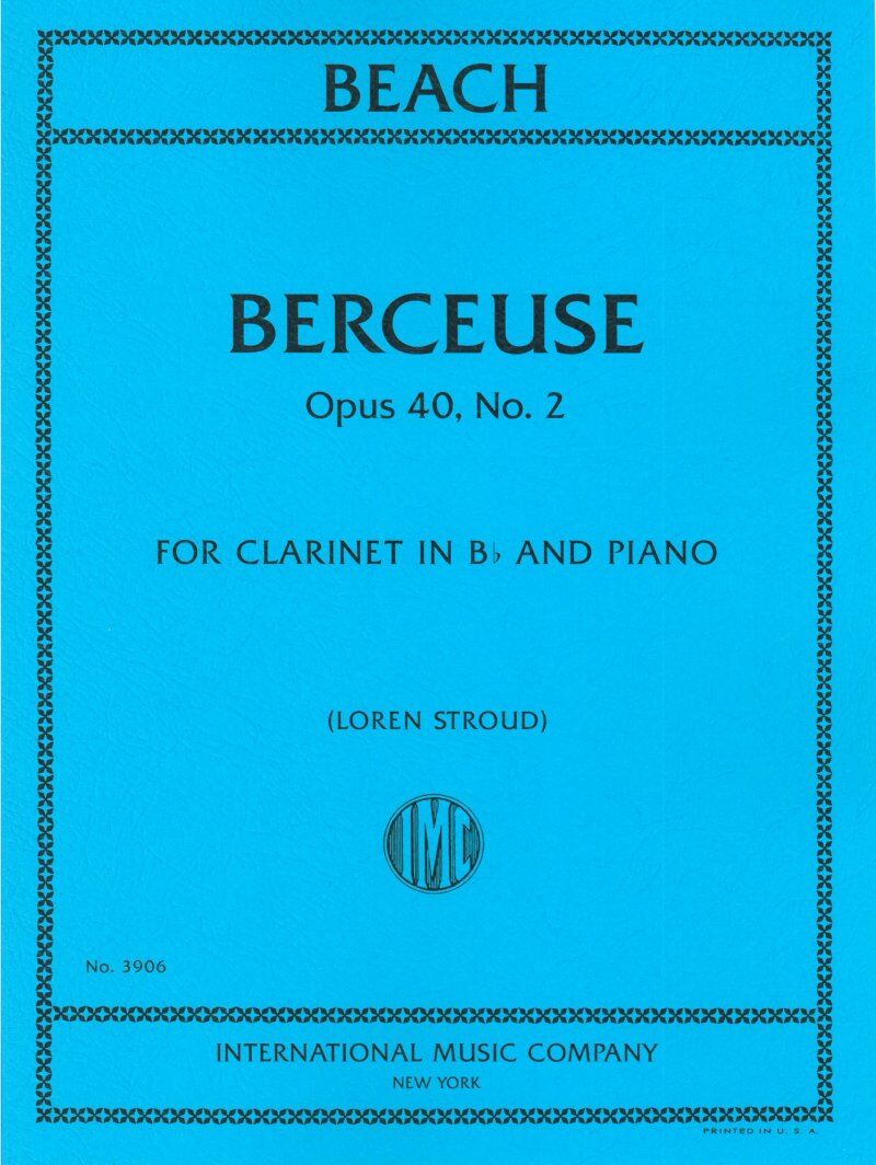 Beach - Berceuse Op. 40 No. 2 for Clarinet and Piano
