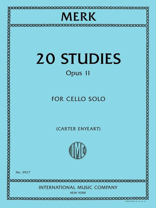 Merk 20 Studies Op. 11 for Cello by Joseph Merk - International Music Company