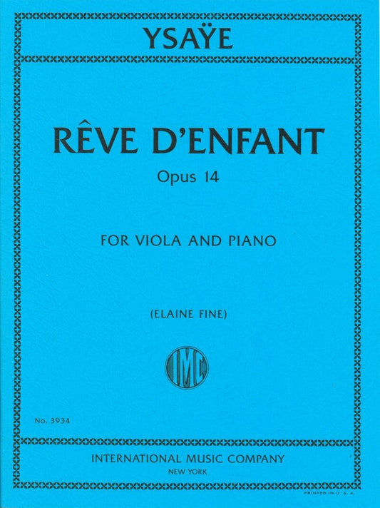 Ysaye - Reve d'Enfant Op. 14 for Viola/Piano