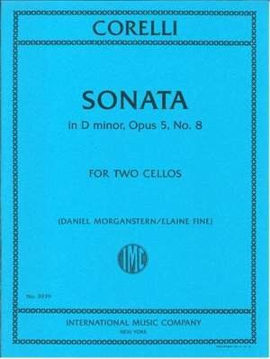 Corelli - Sonata in D Minor Op. 5 No. 8 for 2 Cellos, Cello Duet, Arranged by Morganstern & Fine, 1 Page, International Music Company