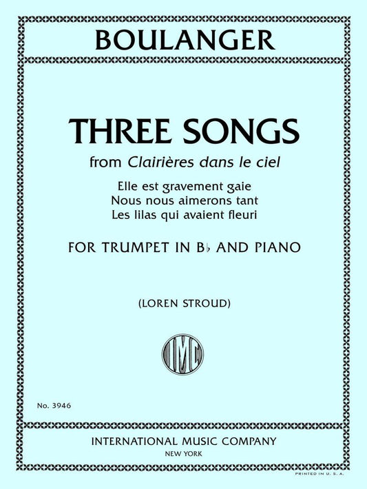 Boulanger - Three Songs from Clairieres dans le Ciel for Trumpet and Piano