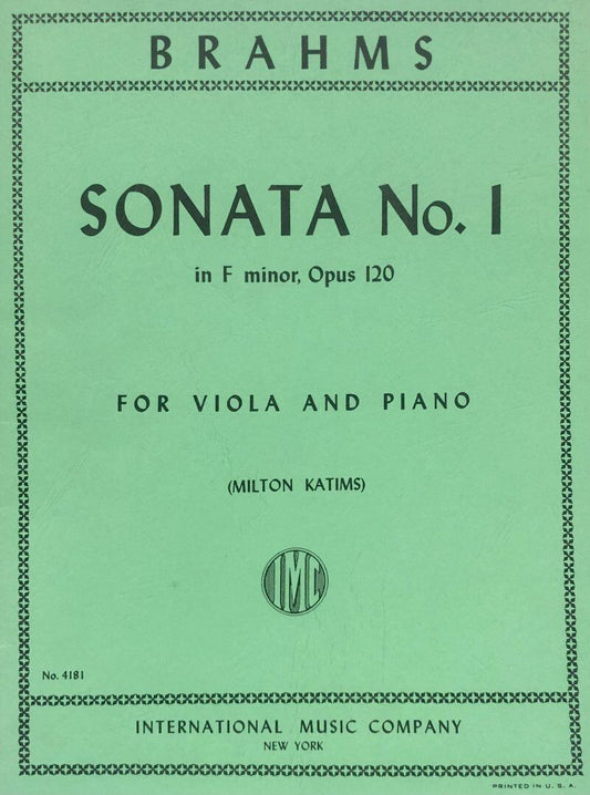 Brahms Sonata No. 1 in F Minor Op. 120 for Viola and Piano