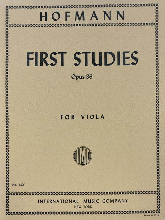 Hofmann First Studies Op. 86 for Viola in 1st Position