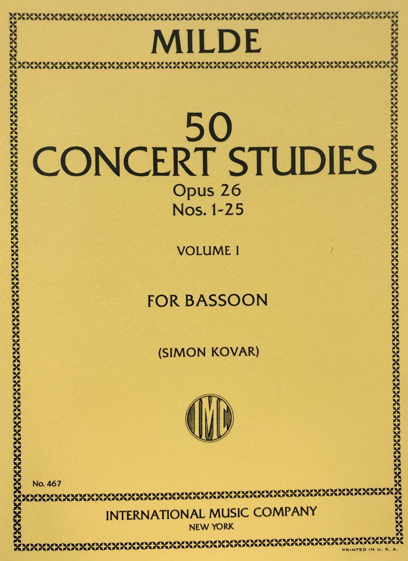 KOVAR 50 Concert Studies Op. 26 Vol. 1 Nos. 1-25 for Bassoon by Ludwig Milde