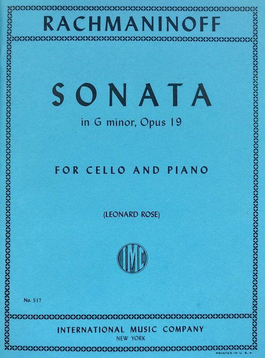 Rachmaninoff Sonata in G Minor Op. 19 for Cello and Piano - International Music Company