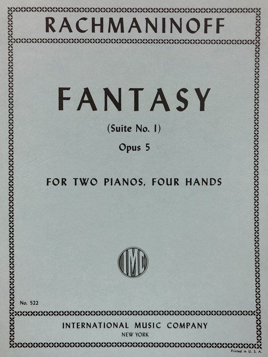 Rachmaninoff - Fantasy (Suite No. 1) Op. 5 for 2 Pianos/4 Hands, Set of 2 Scores, International Music Company
