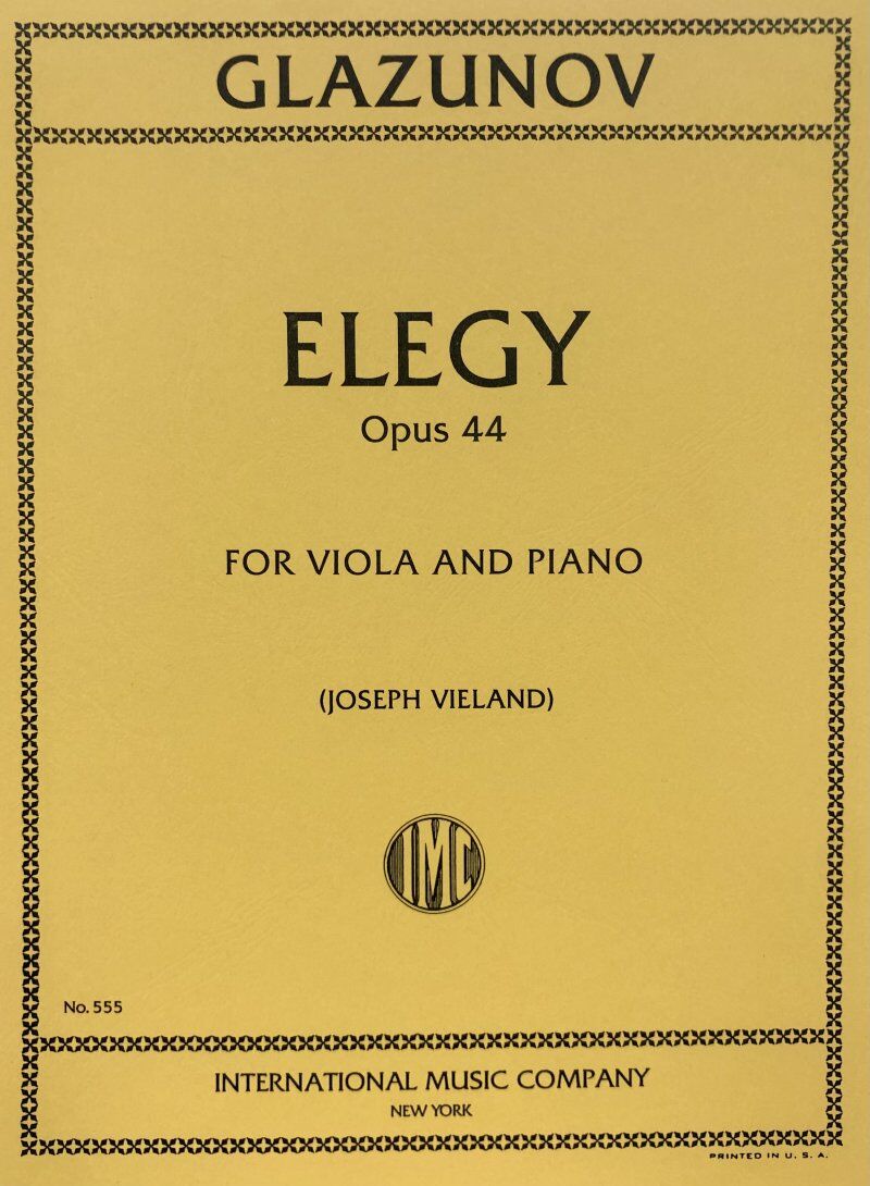 Glazunov - Elegy Op. 44 for Viola and Piano Score and Part