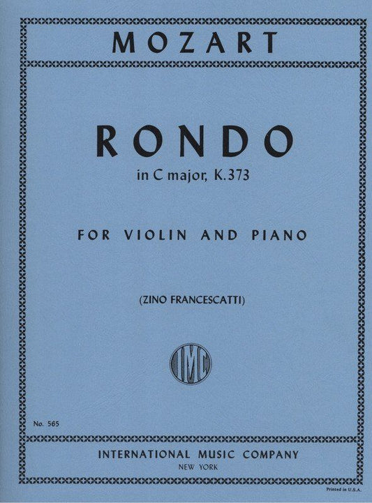 Mozart Rondo in C Major K 373 for Violin and Piano, Ed. Francescatti
