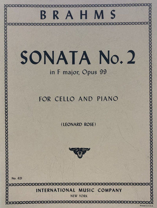 Sonata No. 2 in F Major Op. 99 for Cello and Piano by Johannes Brahms