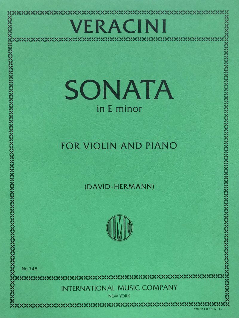 Veracini Sonata Op 2 No 8 E Minor for Violin and Piano, Edited by Ferdinand David