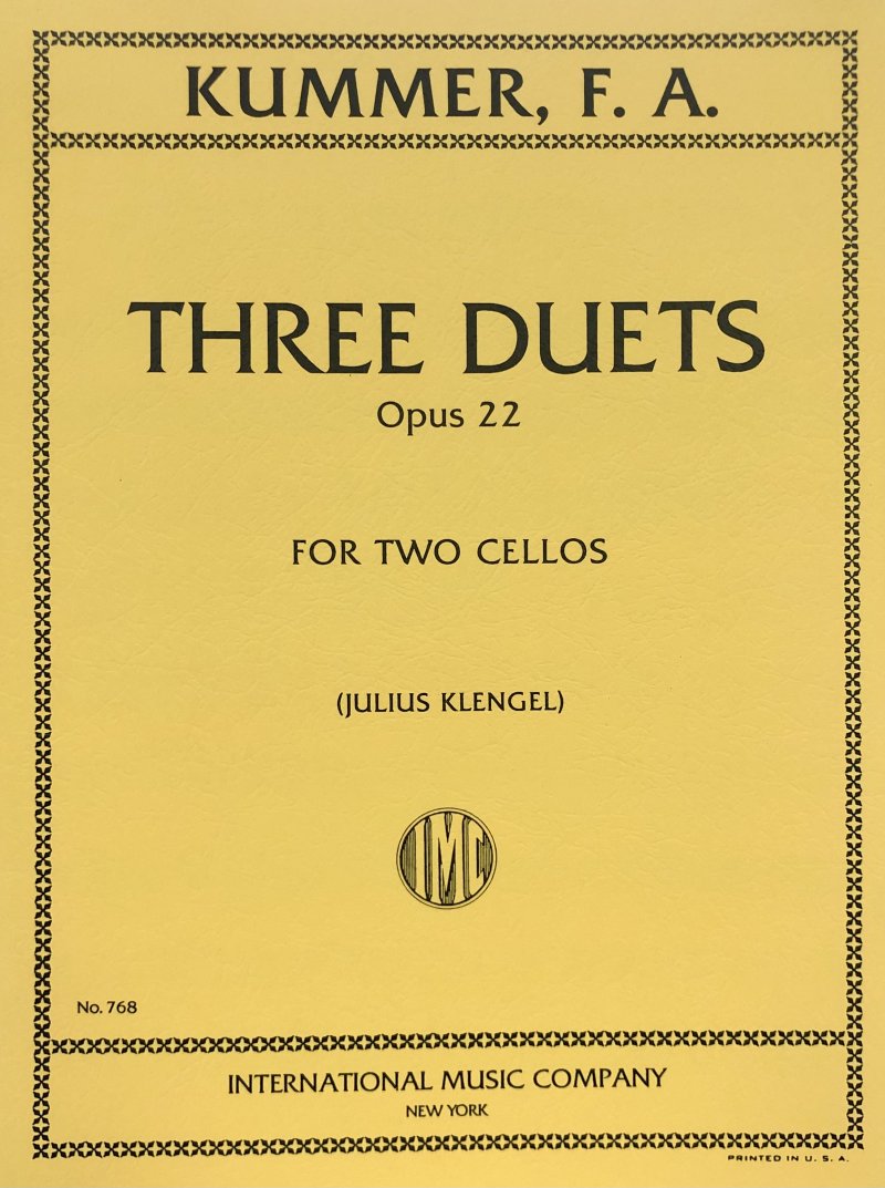 Friedrich August Kummer: 3 Duets, Op. 22 — Two Cellos (International Music Company)