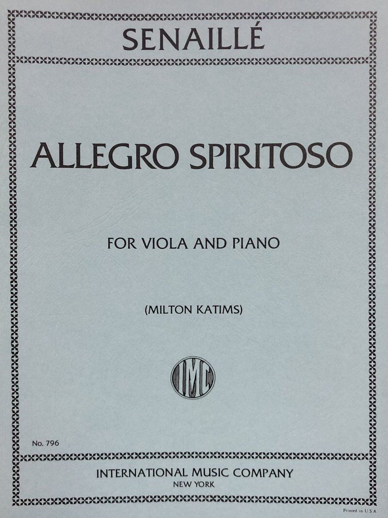 Allegro Spiritoso for Viola Arranged by Milton Katims