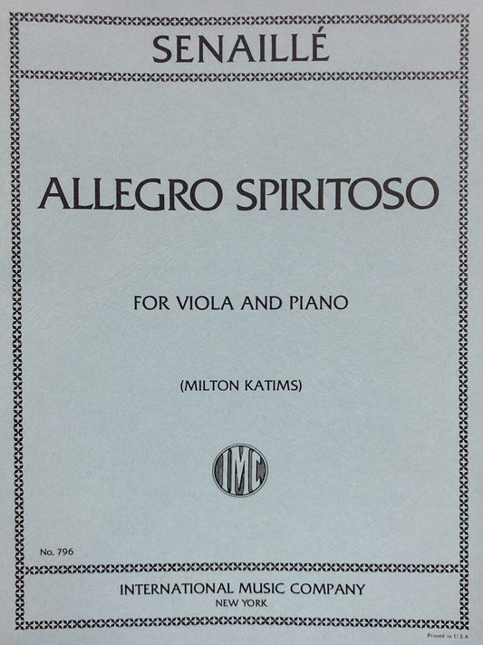 Allegro Spiritoso for Viola Arranged by Milton Katims