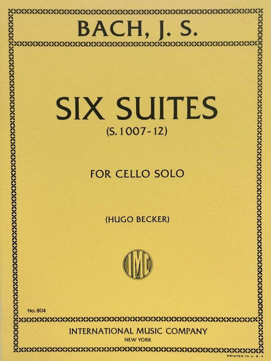 Bach Six Suites BWV 1007-12 for Cello Solo by International Music Company