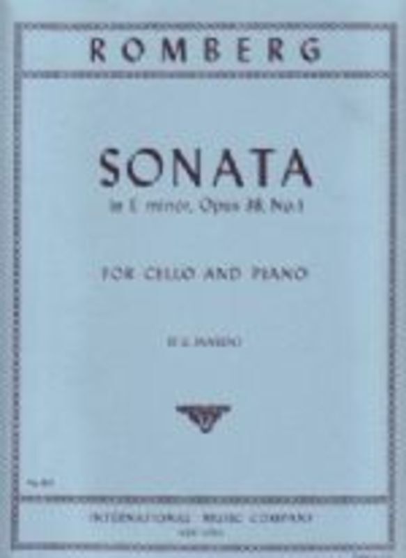 Sonata E Min Op 38 No 1 Vlc Piano (Softcover Book)