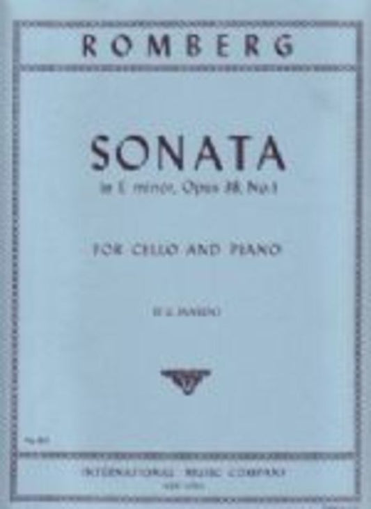 Sonata E Min Op 38 No 1 Vlc Piano (Softcover Book)