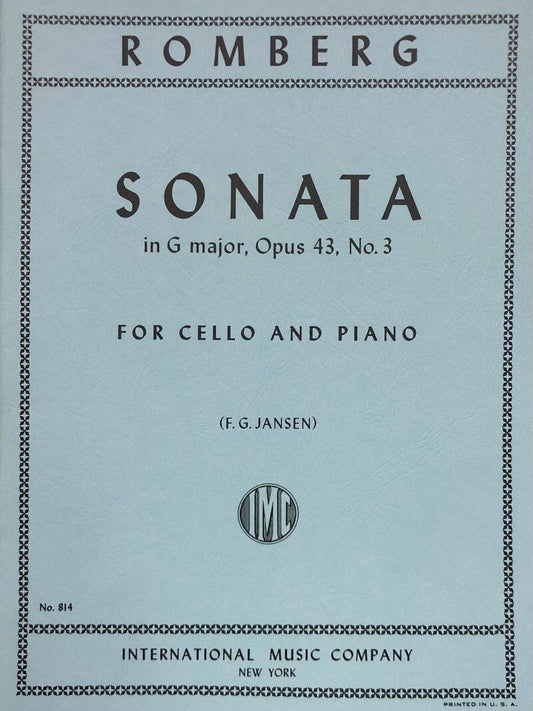 Sonata in G Major, Op. 43 No. 3 for Cello and Piano by Bernhard Romberg