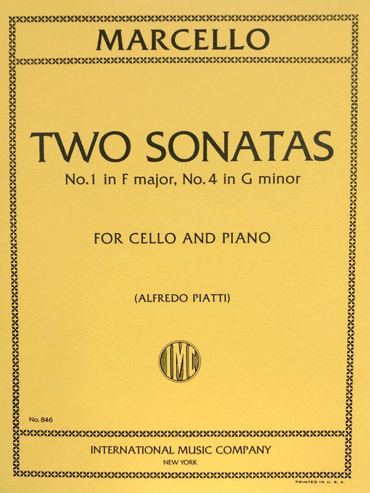 Sonatas for Cello: No. 1 in F Major & No. 4 in G Minor by Benedetto Marcello