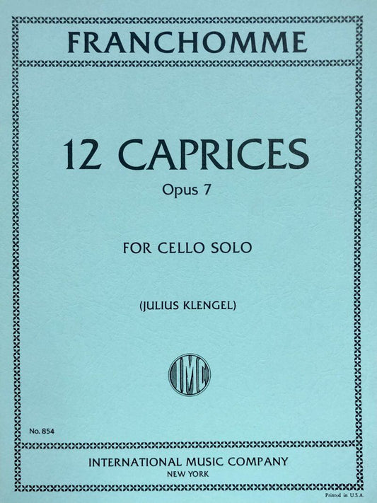 Franchomme - 12 Caprices Op. 7 for Cello Solo, International Music Company