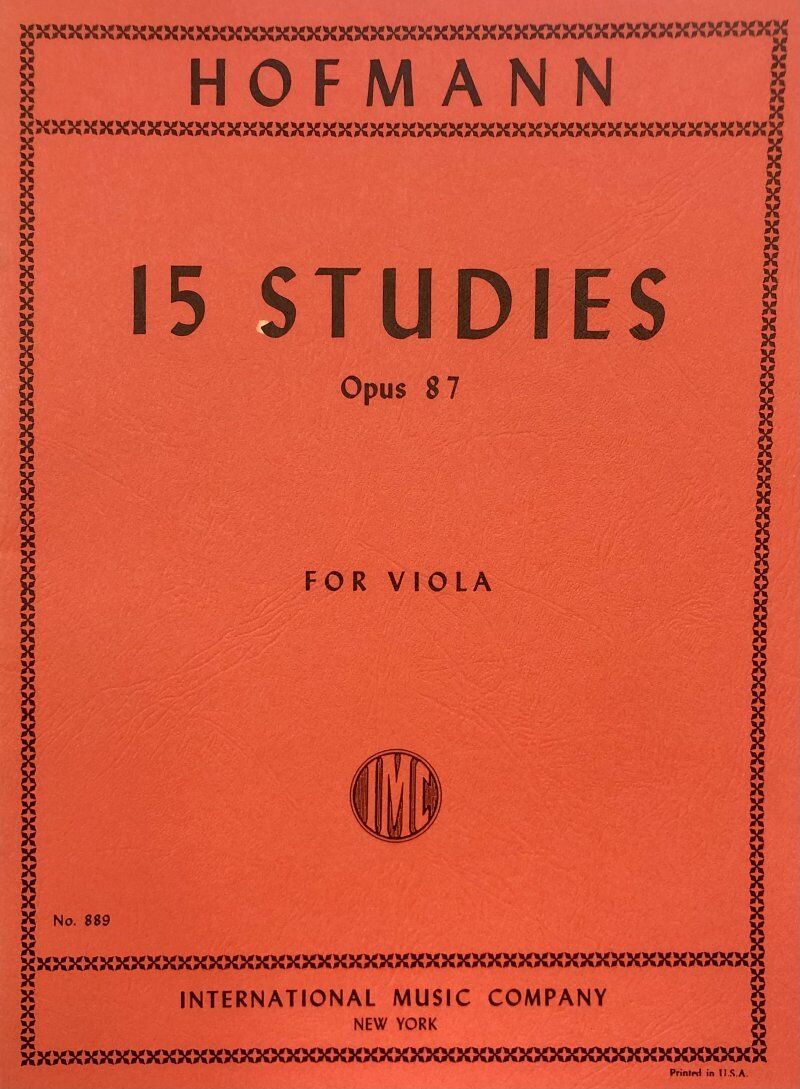 15 Studies Op. 87 for Viola Solo by Richard Hofmann, International Music Company