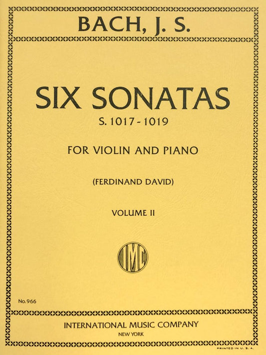 Bach: 6 Sonatas, Vol. 2, BWV 1017–1019 — Violin & Piano (International Music Company)