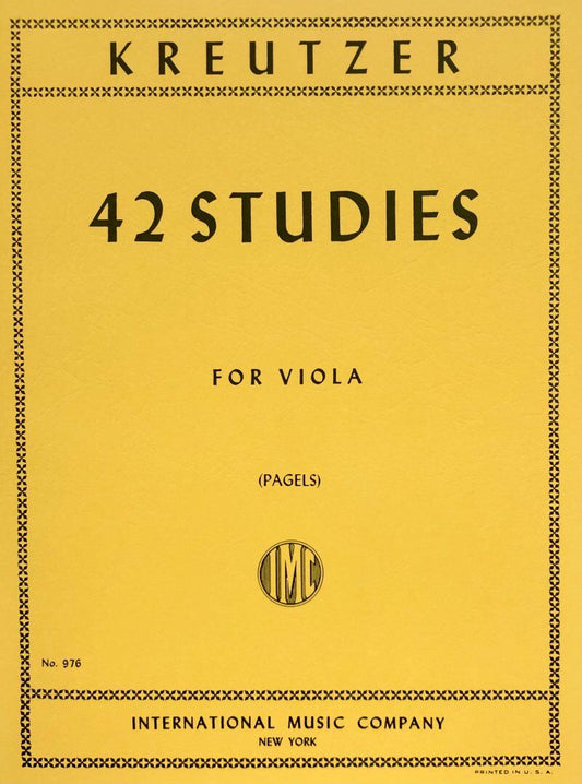 Kreutzer 42 Studies for Viola Ed. Pagels - International Music Company