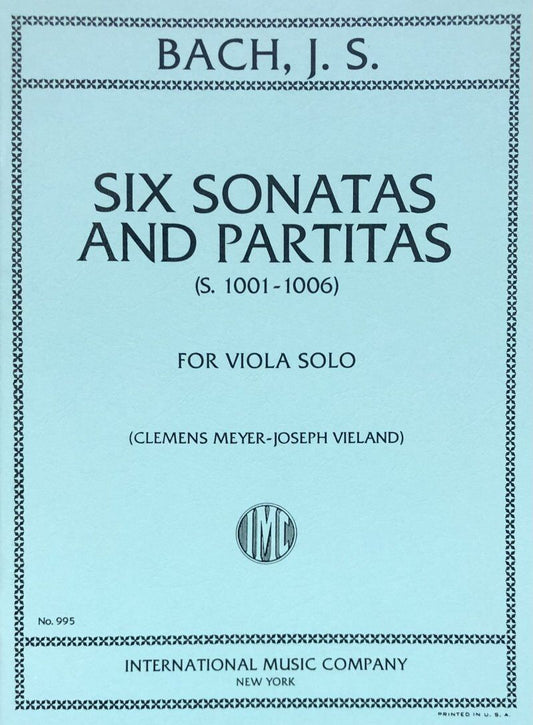 6 Sonatas and Partitas for Viola Solo by Johann Sebastian Bach, BWV 1001-1006, International Music Company, 53 pages