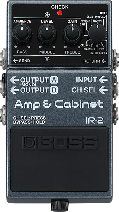 BOSS IR-2 Compact Amp & Cabinet Pedal - Versatile Tone Solution for Direct PA & Recording — view 2