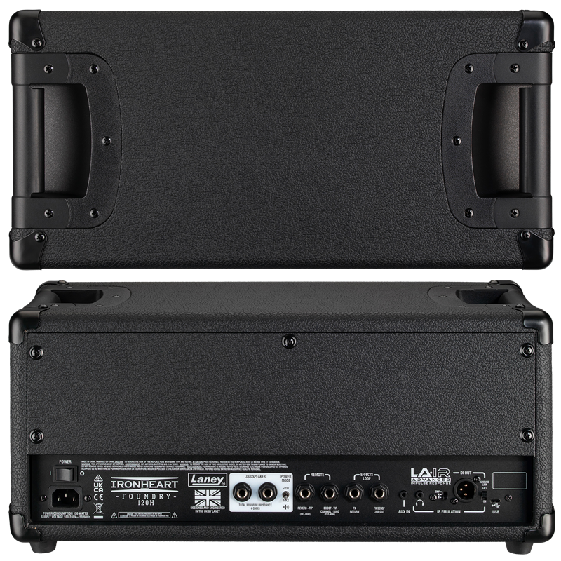 Laney Ironheart Foundry Series 120W Guitar Head with Twin Channels, IRs, Reverb, FX Loop, USB-C, and External Speaker Outputs — view 3