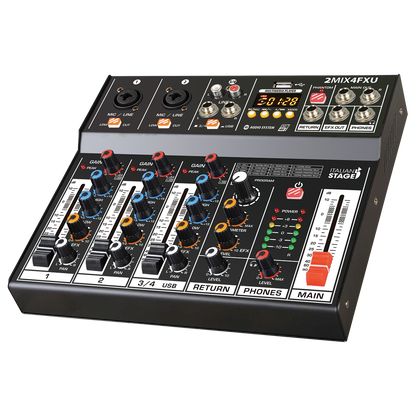 Italian Stage 2MIX4FXU 4-Channel Stereo Audio Mixer with DSP MultiFX and USB Playback — view 2