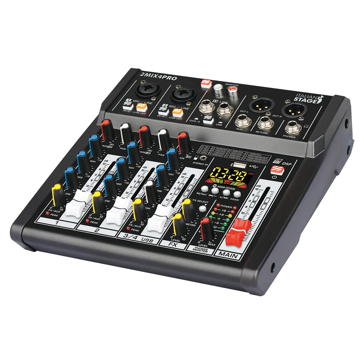 Italian Stage 4-Channel Stereo Audio Mixer with DSP MultiFX IS2MIX4PRO — view 2