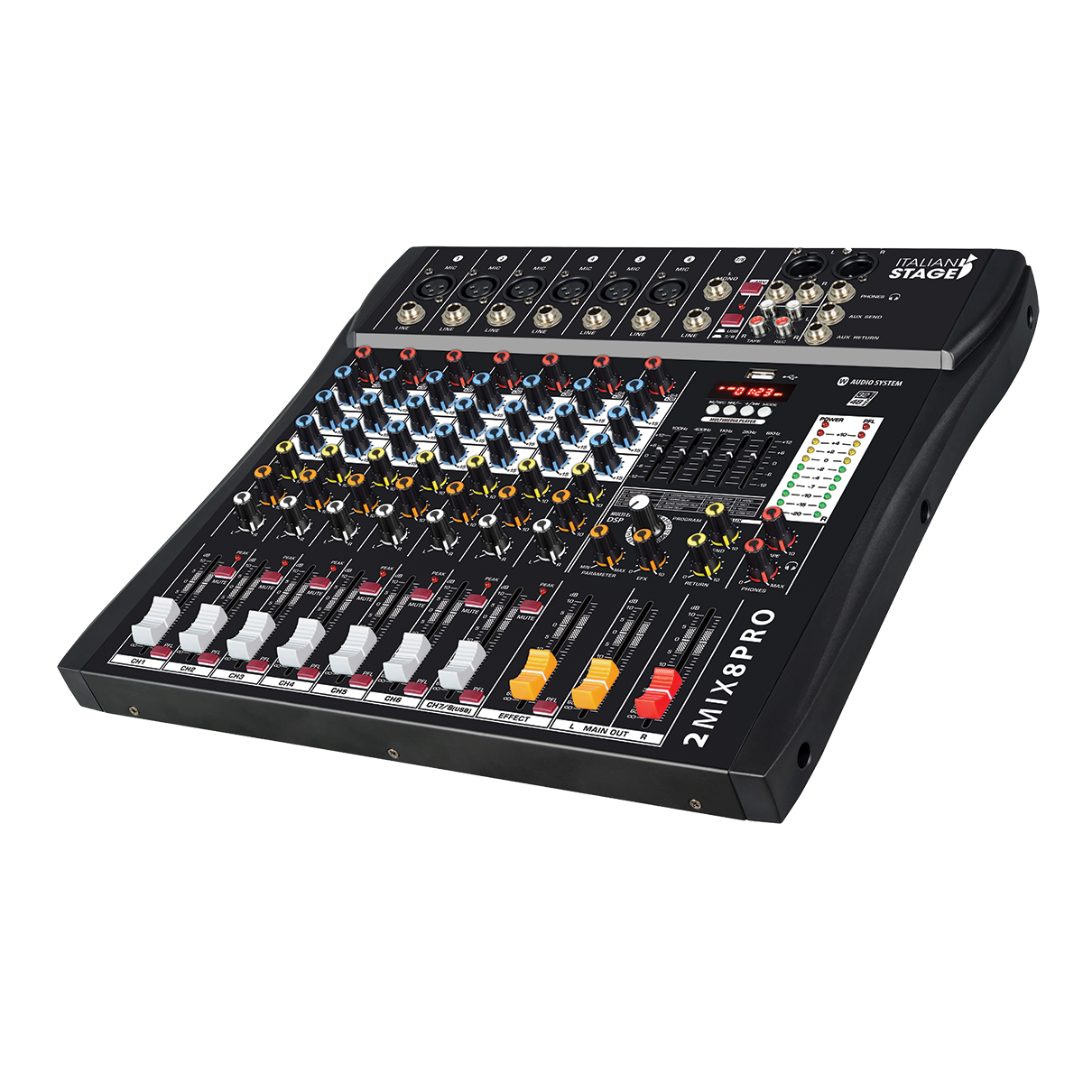 Italian Stage 8-Channel Stereo Audio Mixer with DSP MultiFX IS2MIX8PRO — view 2