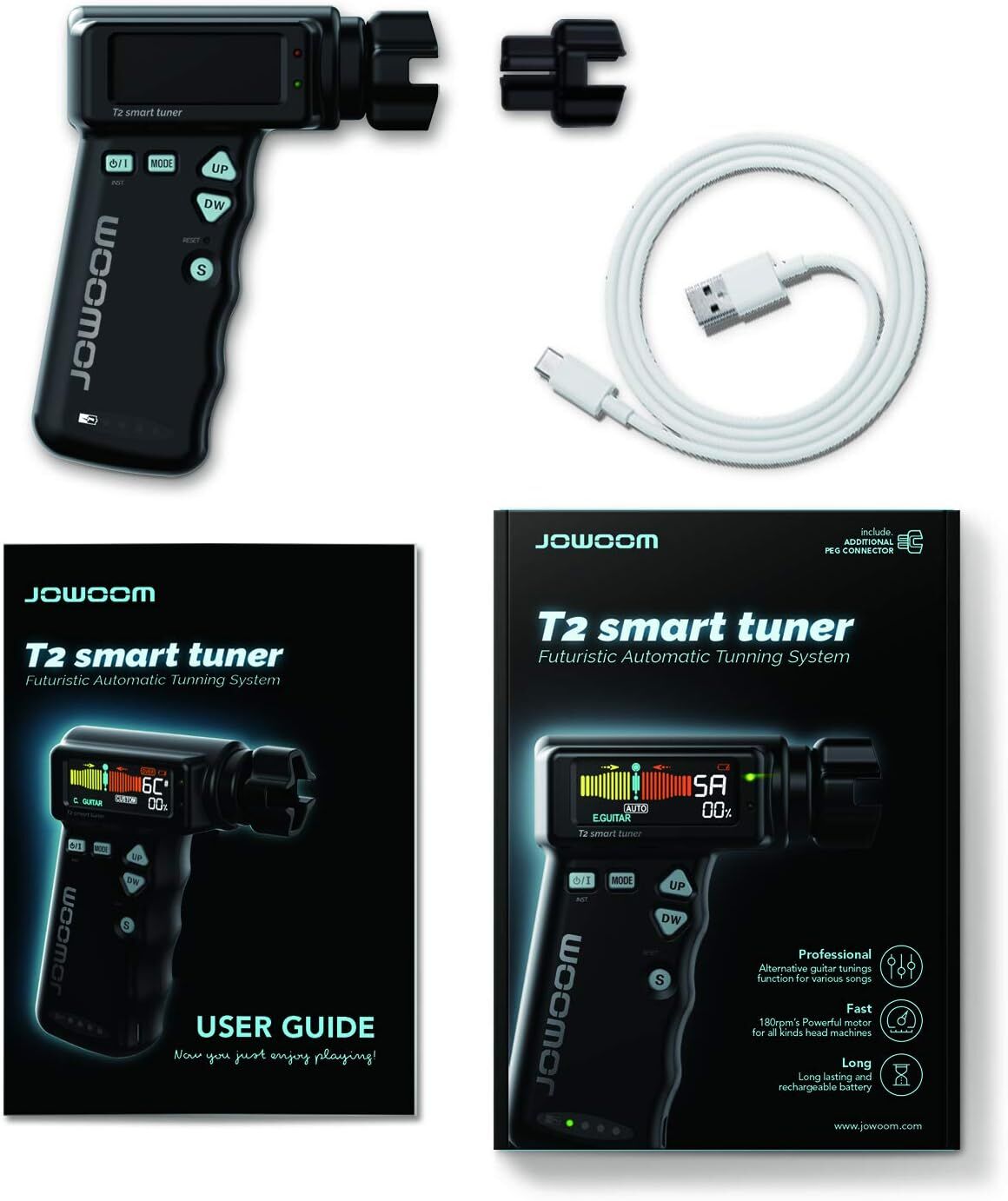 Jowoom T2 Smart Automatic Guitar & Ukulele Tuner with Rechargeable Battery — view 5